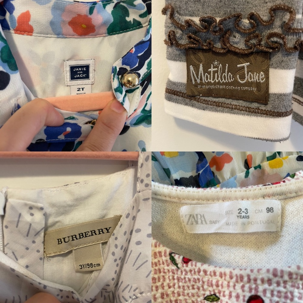 Lot of Girls size 2 Dresses Burberry, Matilda Jane, Janie and Jack, Zara. ❤️